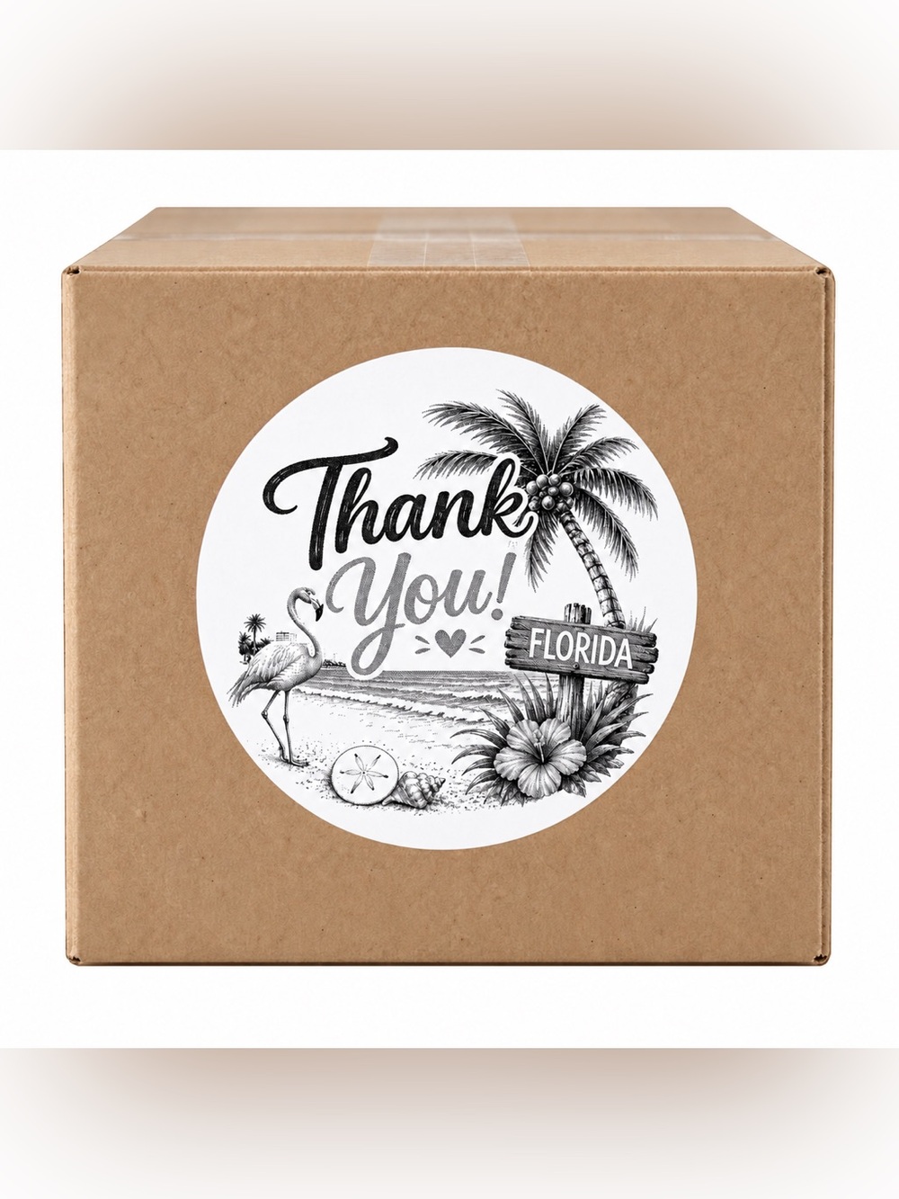 Florida Flamingo Thank You Stickers-100ct.